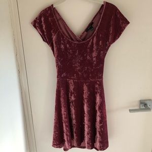 Deep Pink Velvet Forever 21 Dress